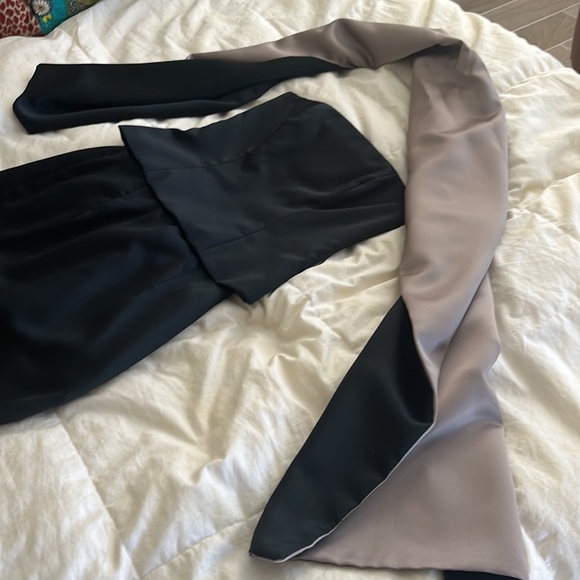 🎉🍾Like New Nicole Miller Strapless 2 pc Evening Wedding Guest w/ Reverse Wrap - Picture 1 of 8